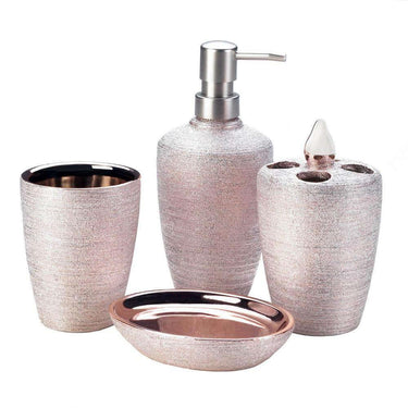 Golden Rose Shimmer Bath Accessory Set - The Fox Decor